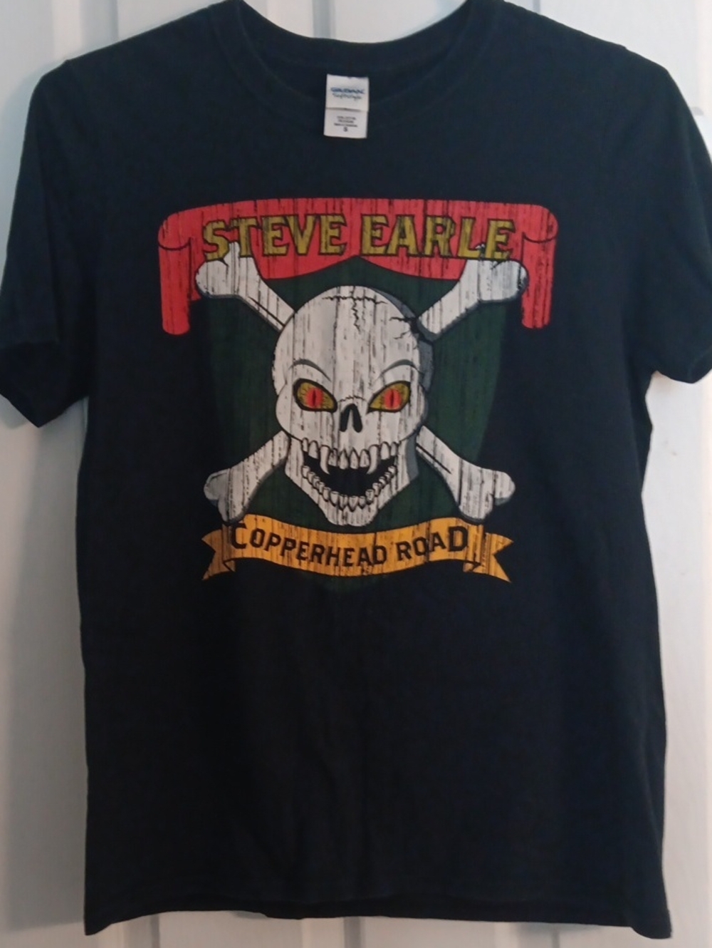 Black Steve Earle 'Copperhead Road' Skull Tee